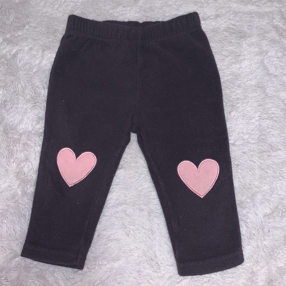 (3 for $10)george 6-12 month gray heart leggings pants heart patches